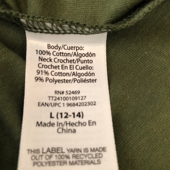 TIME and TRU Womens Sleeveless Smock Top Size Large 12-14 Green Chili New - Picture 5 of 8